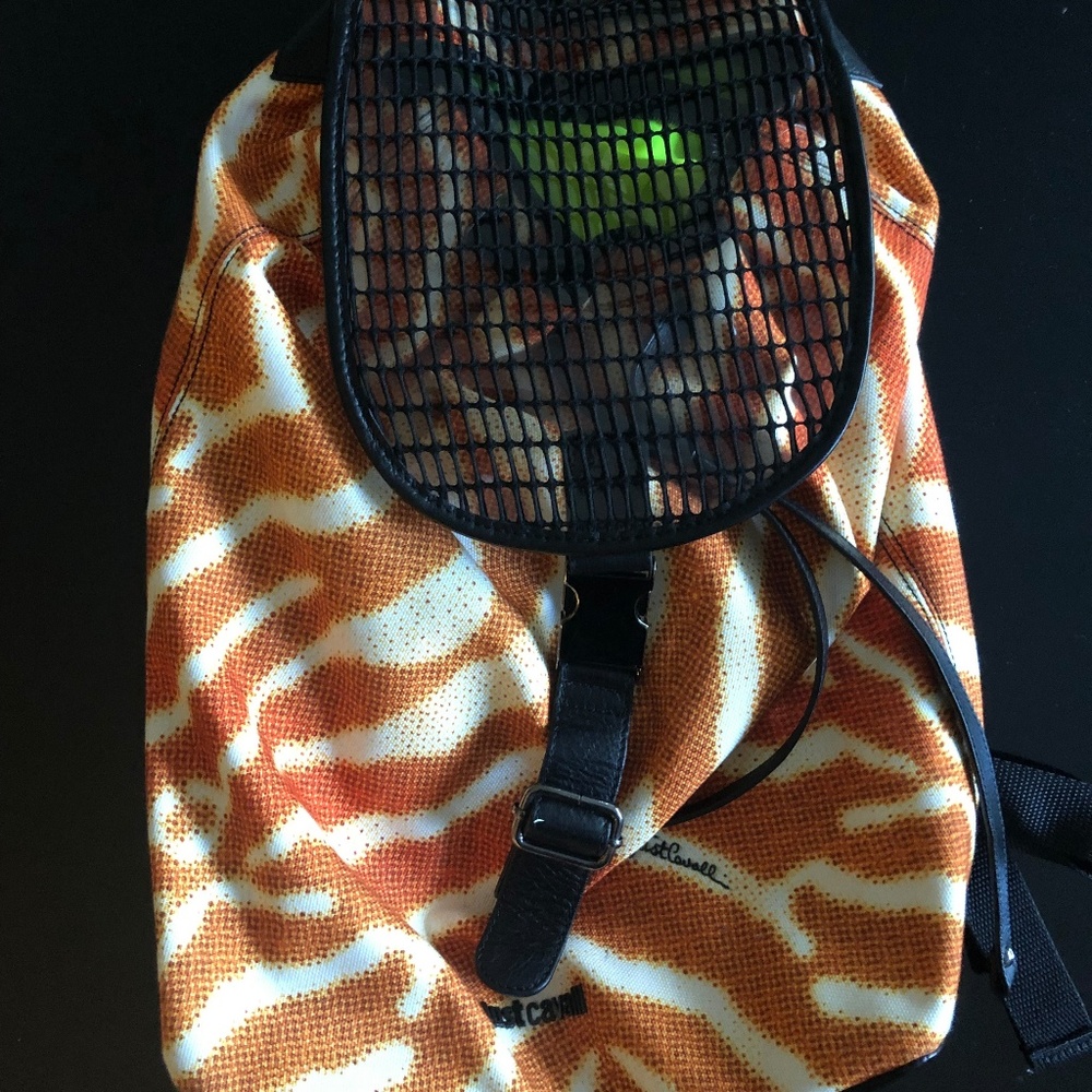 Zebra Print Canvas Backpack - image 1